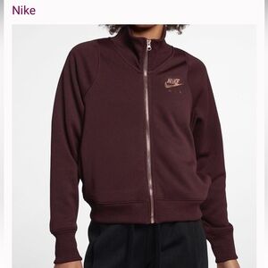 NWT Nike zipper jacket burgundy/rose gold